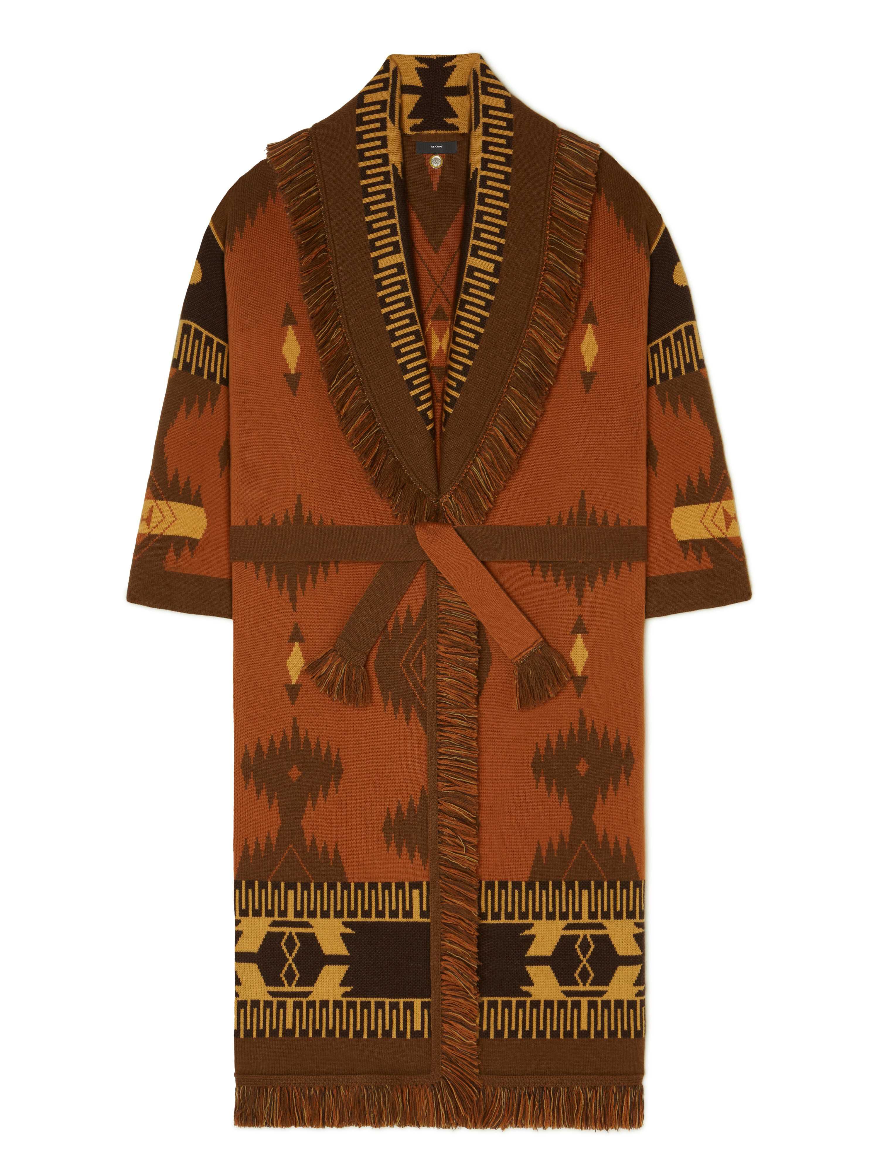 Alanui Icon Jacquard Coat Tamarind-Castagno LWHQ003E24KNI002