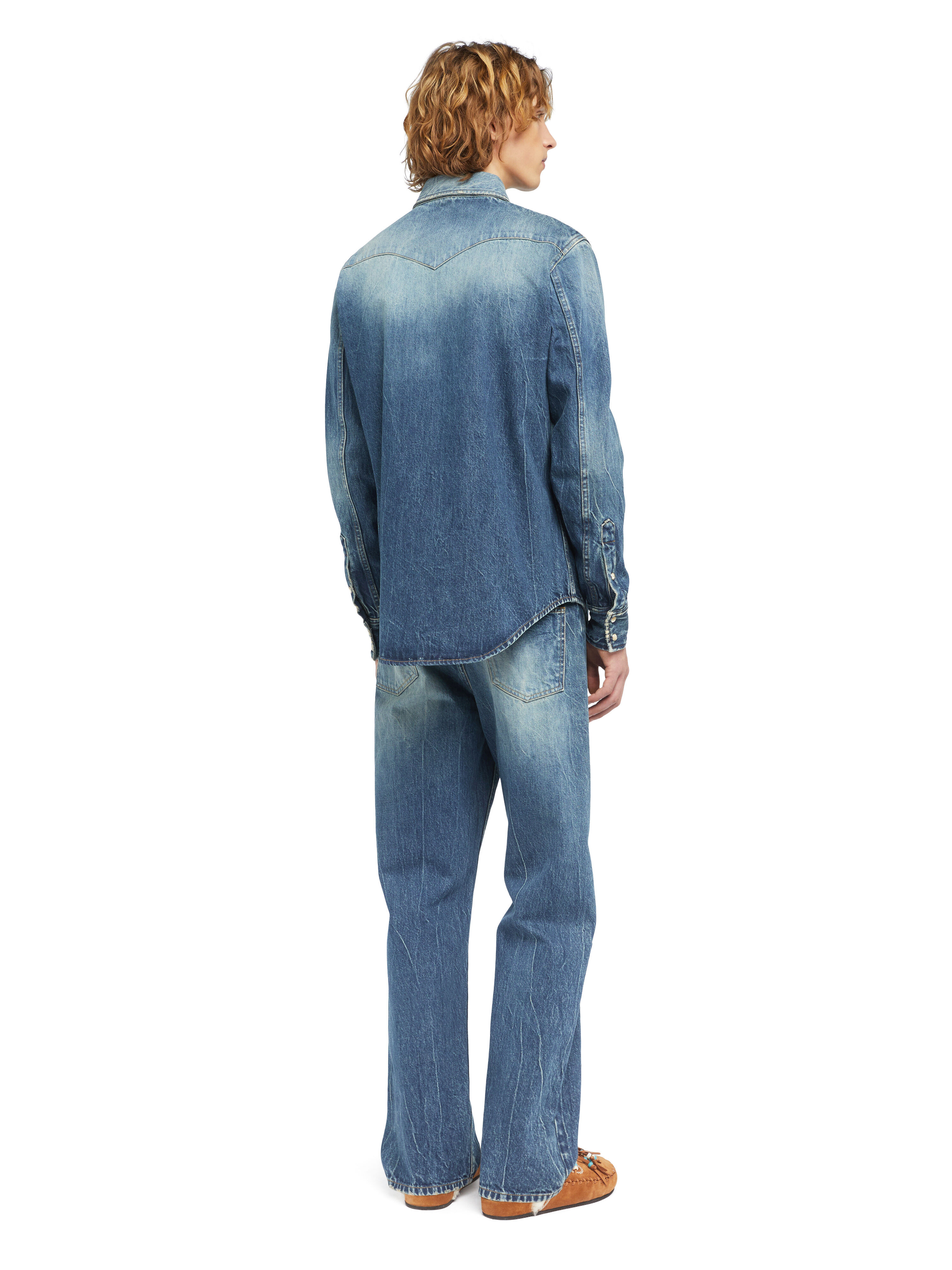 Alanui Pacific Roads Denim Shirt Medium Wash Denim LMYD007E25DEN004
