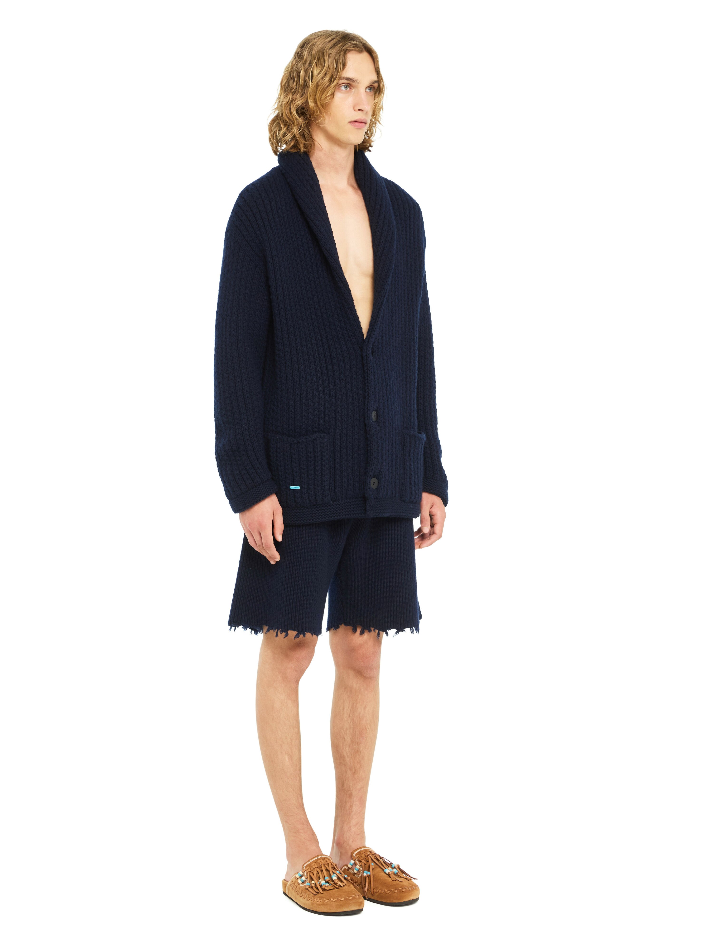 Alanui Alanui Finest Cardigan Deep Blue LMHB037R26KNI001 Alanui Alanui Finest Cardigan Deep Blue LMHB037R26KNI001