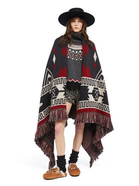 Alanui Icon Jacquard Blanket Ruby-Charcoal
