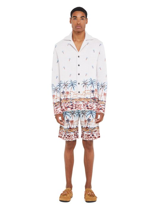 Alanui The Tale Of Hawaiian Shirt Chalk-Sky Blue LMHY004R25KNI001