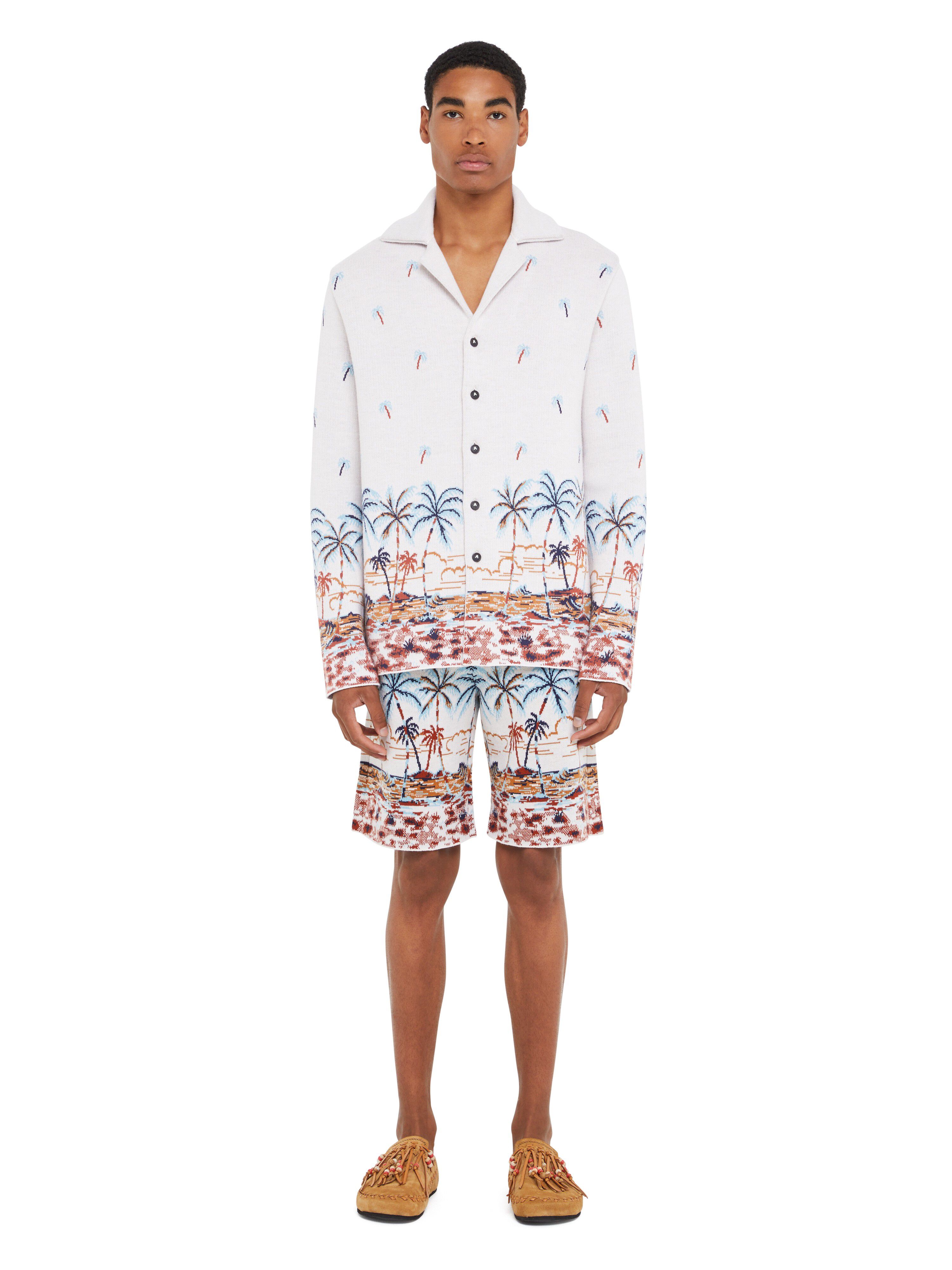 Alanui The Tale Of Hawaiian Shirt Chalk-Sky Blue LMHY004R25KNI001
