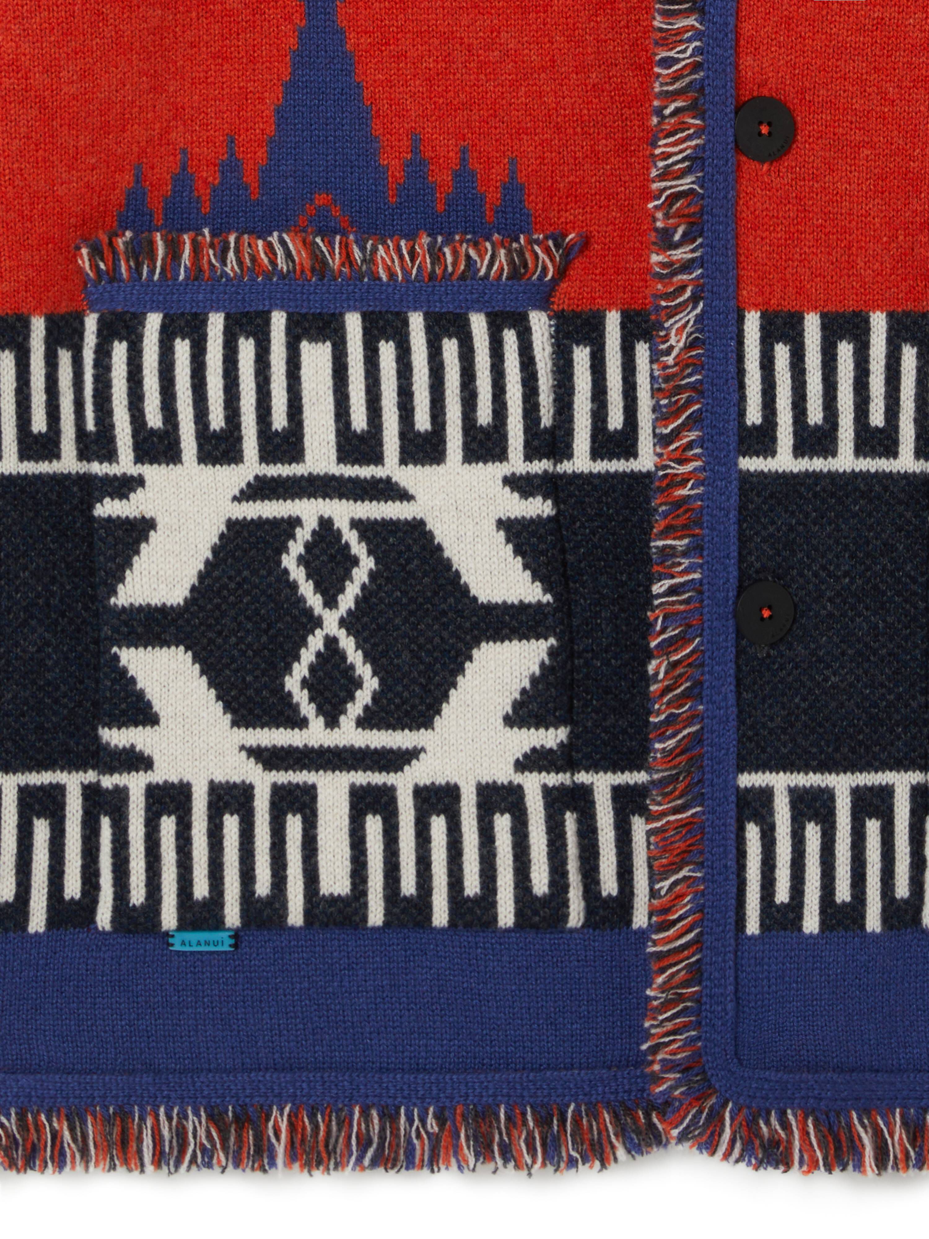 Alanui Icon Jacquard Cardigan Furnace-Indigo LMHB038R25KNI001