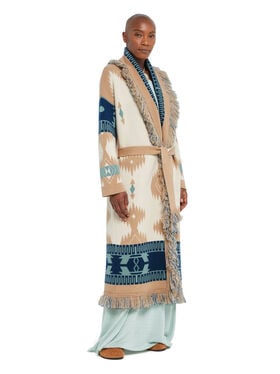 Alanui Icon Jacquard Coat Chalk-Sand