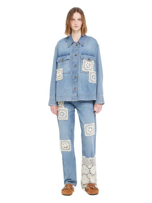 Alanui Island’S Diary Denim Overshirt Light Wash Denim LWYD004R26DEN002 Alanui Island’S Diary Denim Overshirt Light Wash Denim LWYD004R26DEN002