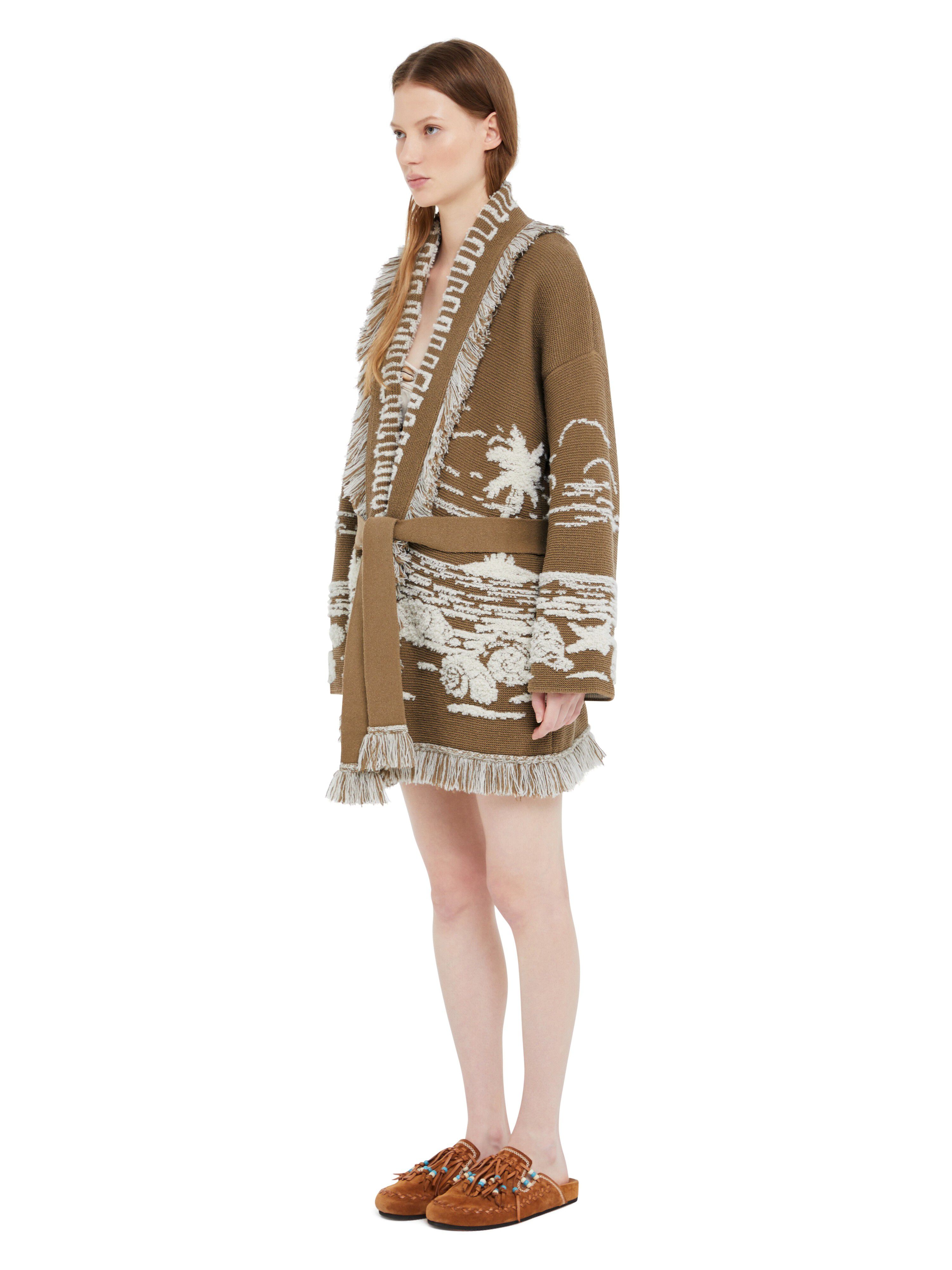 Alanui Beyond The Horizons Cardigan Khaki-White LWHB064R25KNI00I