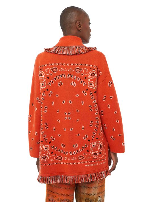 Alanui Bandana Jacquard Cardigan Tiger Lily-Multicolor LWHB064S23KNI006