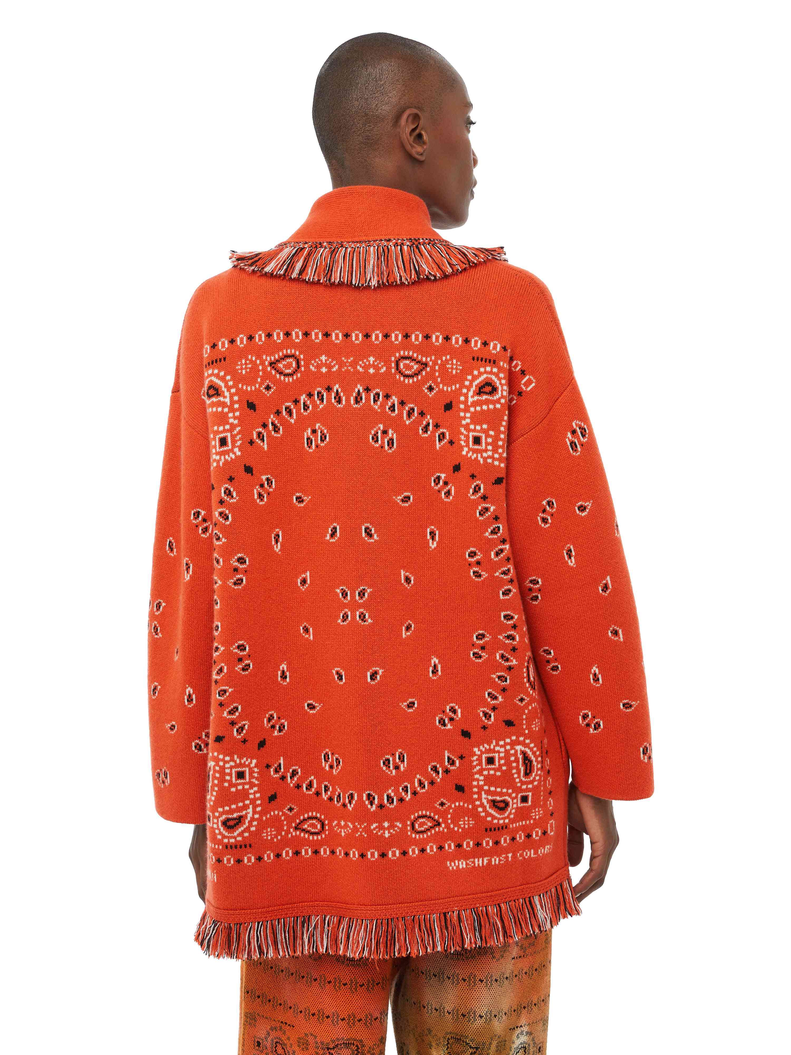 Alanui Bandana Jacquard Cardigan Tiger Lily-Multicolor LWHB064S23KNI006