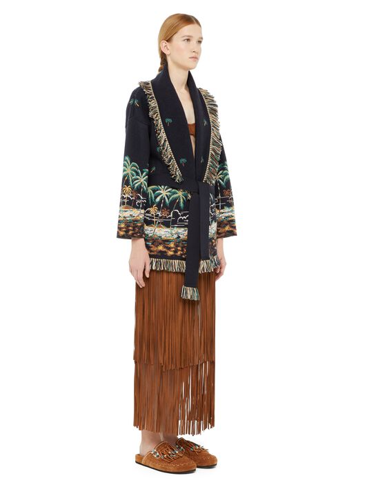 Alanui The Tale Of A Hawaiian Cardigan Midnight Blue-Multicolor LWHB064E24KNI00B