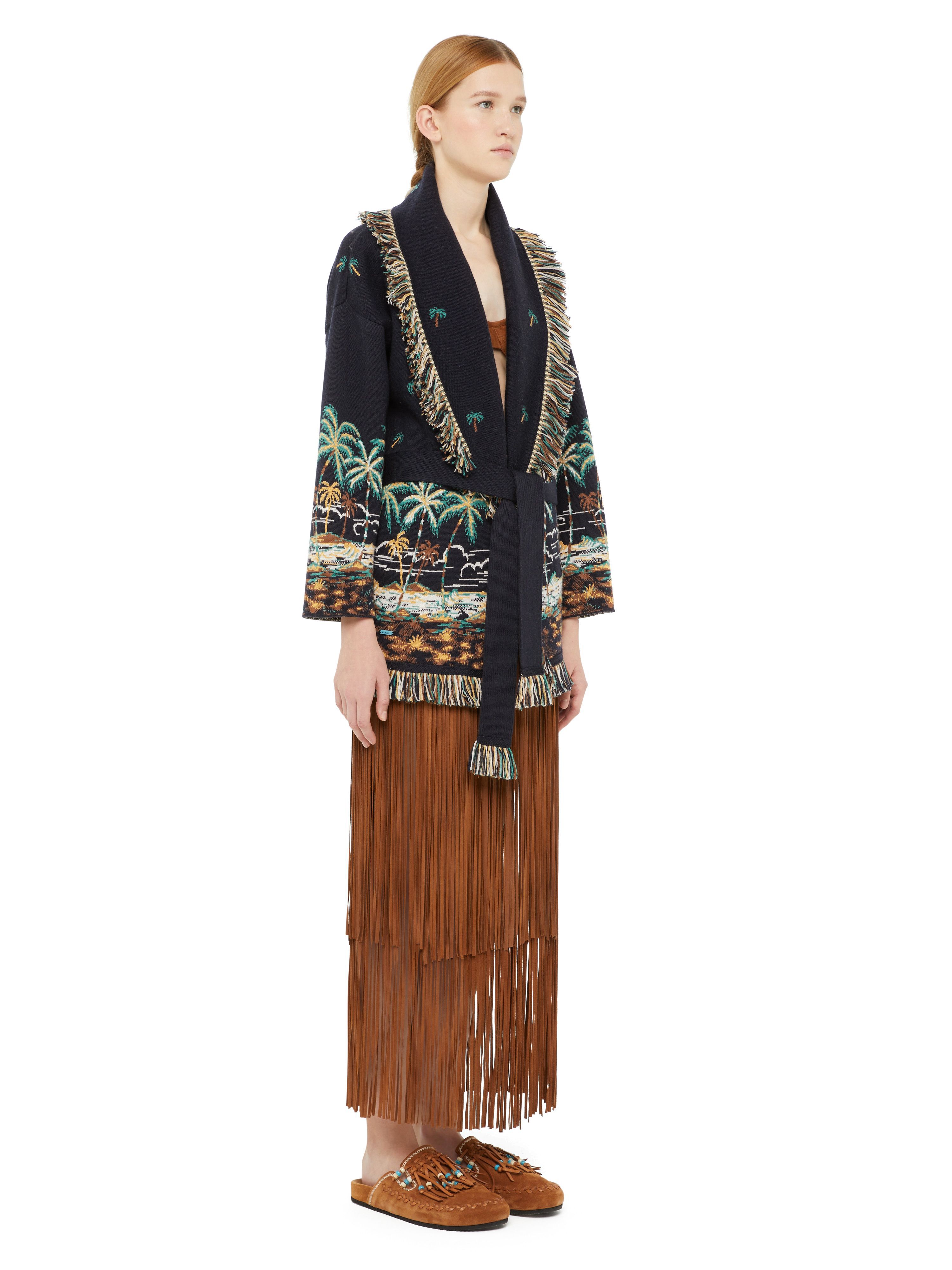 Alanui The Tale Of A Hawaiian Cardigan Midnight Blue-Multicolor LWHB064E24KNI00B
