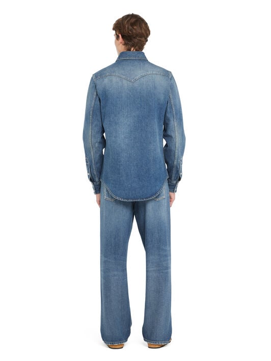 Alanui Medium Wash Denim Shirt Medium Wash Blue Denim LMYD007R26DEN003
