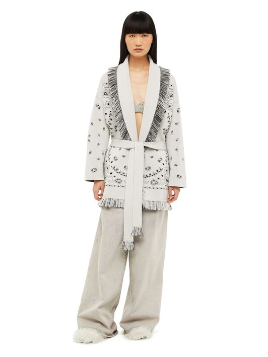 Alanui Bandana Jacquard Cardigan Moon Light LWHB064F23KNI002