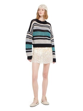 Alanui Ocean Stripes Sweater Black-Teal
