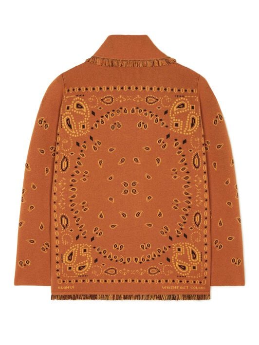 Alanui Bandana Jacquard Cardigan Tamarind-Multicolor LMHB039E24KNI001