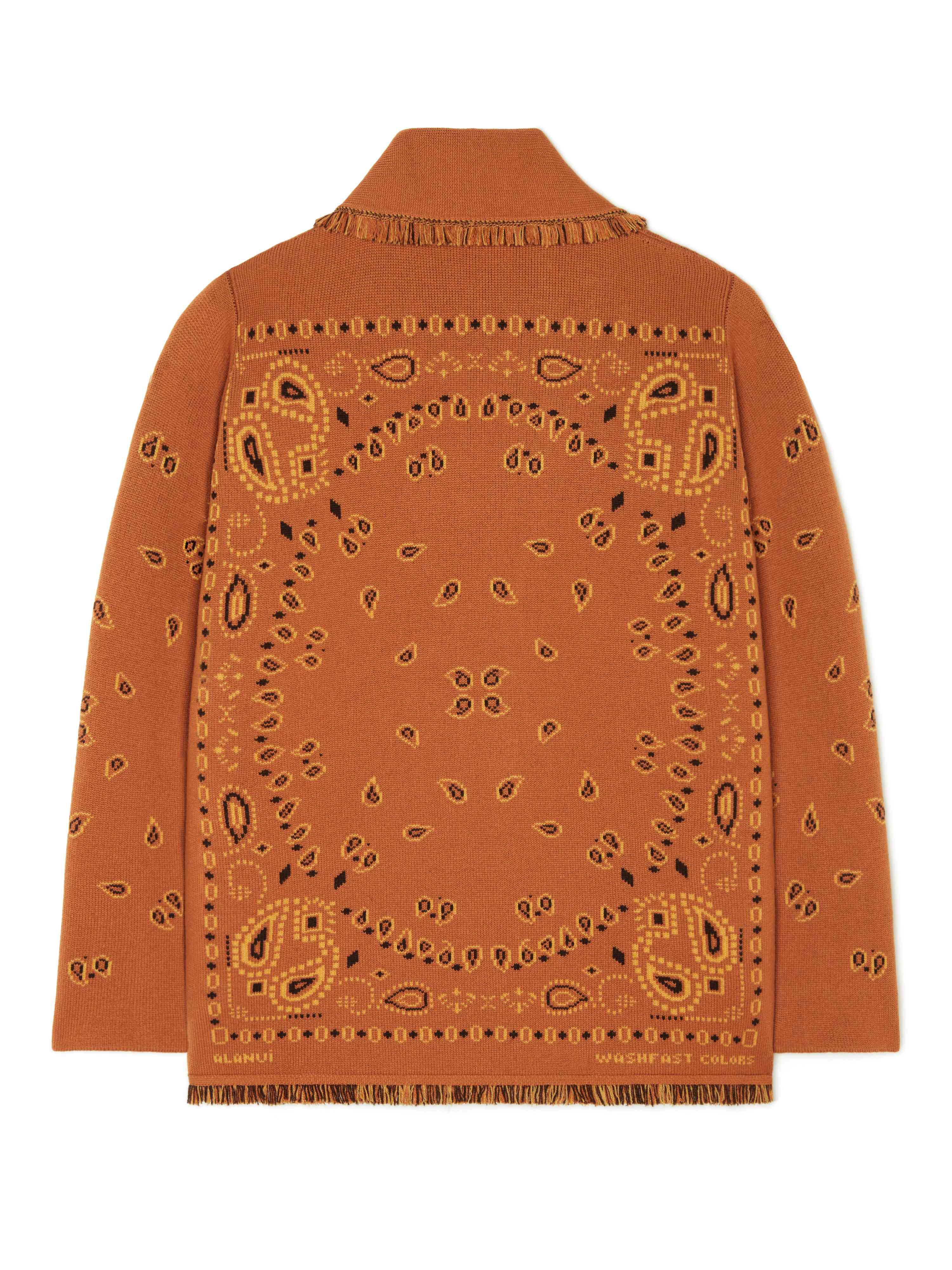 Alanui Bandana Jacquard Cardigan Tamarind-Multicolor LMHB039E24KNI001
