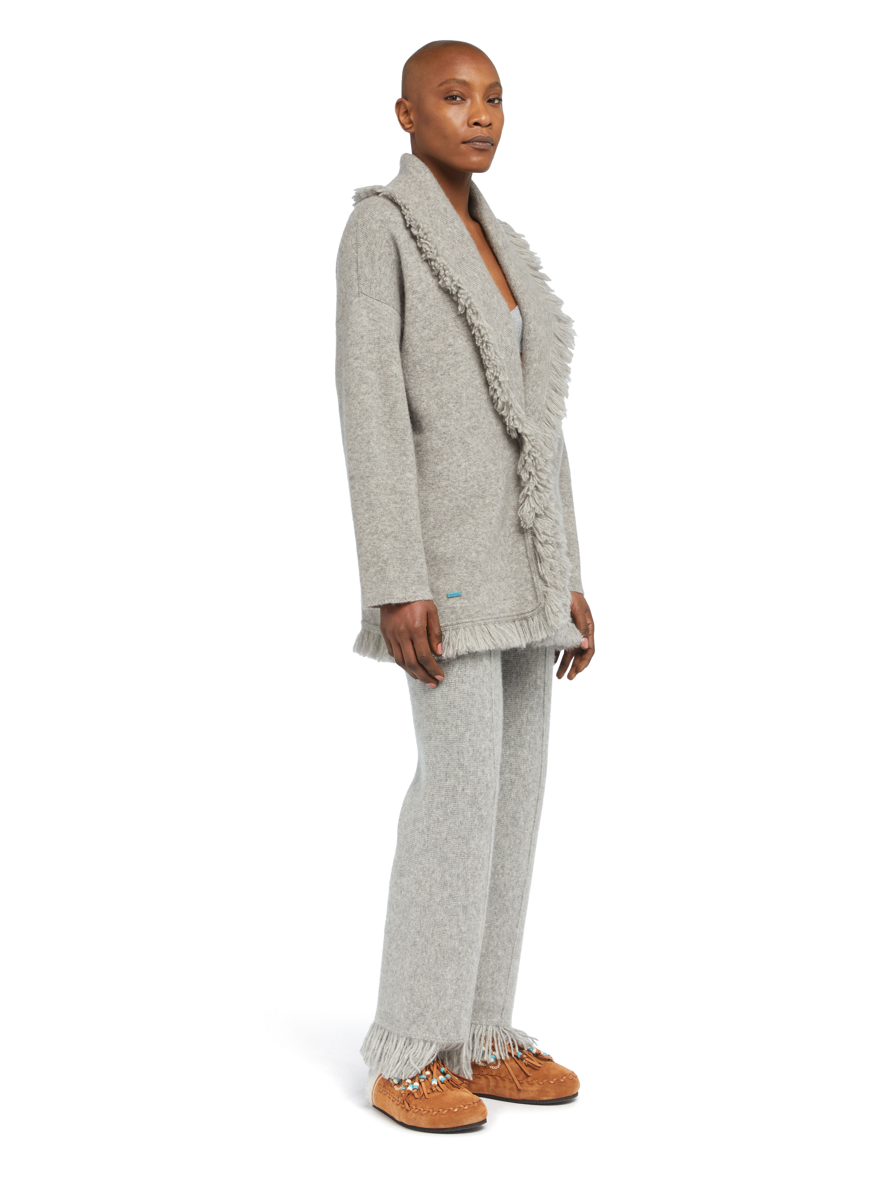 Alanui Alanui Finest Cardigan Coco Grey LWHB064E25KNI00E