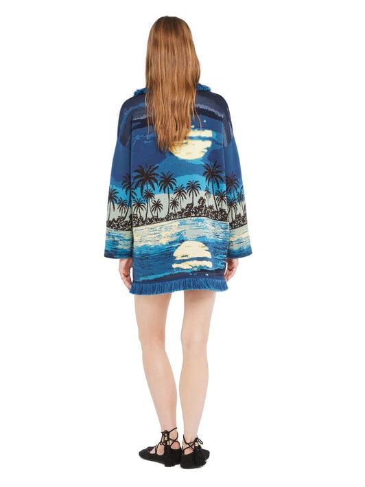 Alanui Lost In The Blue Cardigan Deep Blue-Multicolor LWHB064R26KNI020