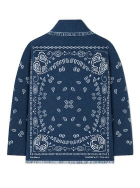 Alanui Bandana Jacquard Cardigan Midnight-Multicolor