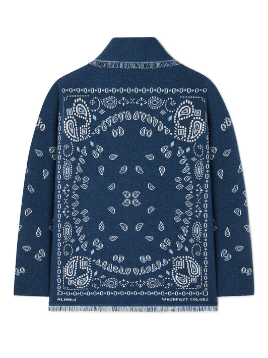 Alanui Bandana Jacquard Cardigan Midnight-Multicolor LMHB039E25KNI001