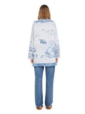 Alanui Deep In The Ocean Cardigan Chalk-Light Blue