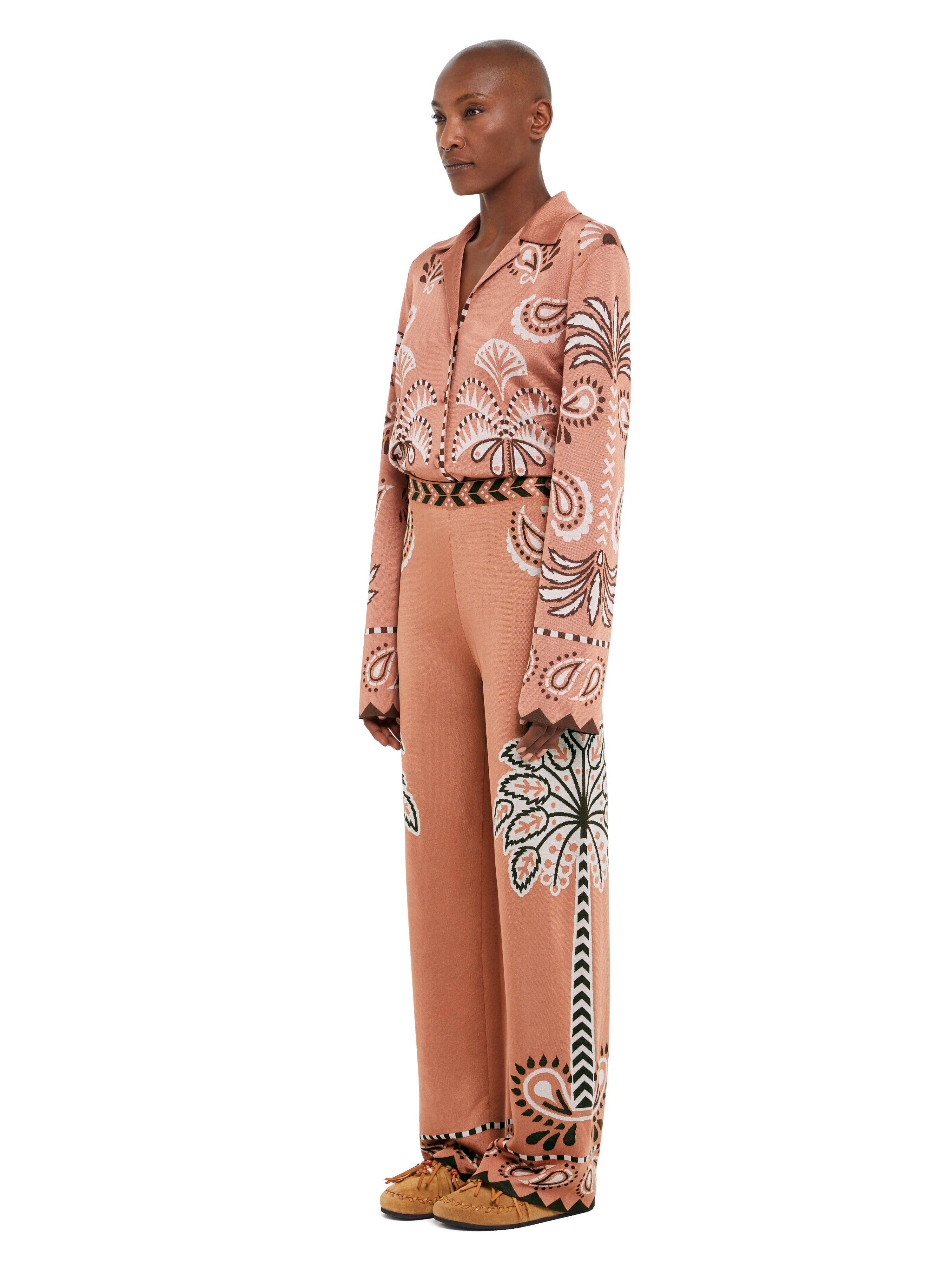 Alanui Wild Wonder Foulard Pants Terracotta-Peach LWHG016R25KNI002