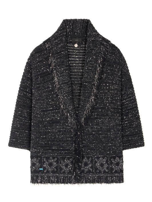 Alanui City Lights Cardigan Black-Silver LWHB064E25KNI006