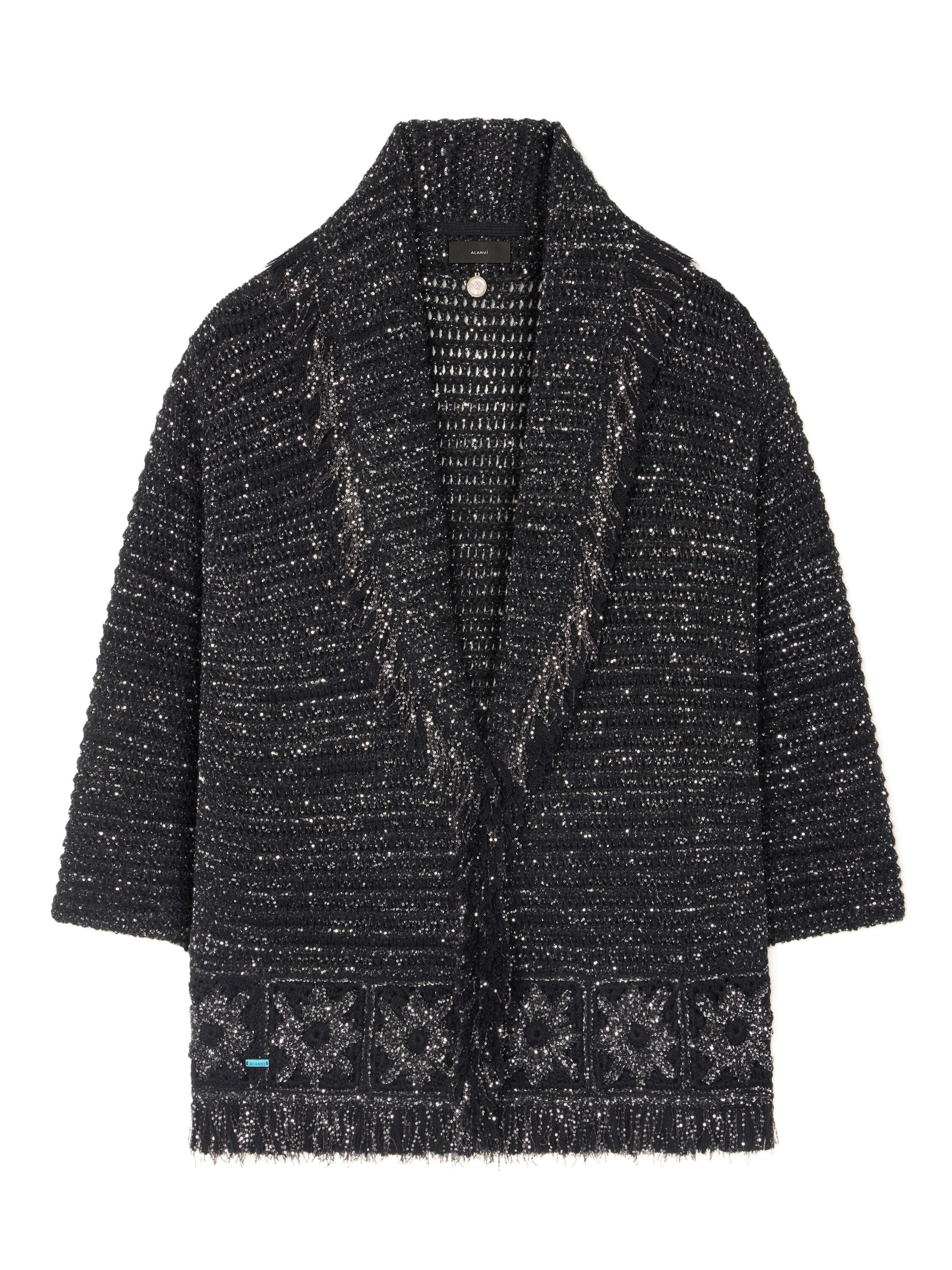 Alanui City Lights Cardigan Black-Silver LWHB064E25KNI006