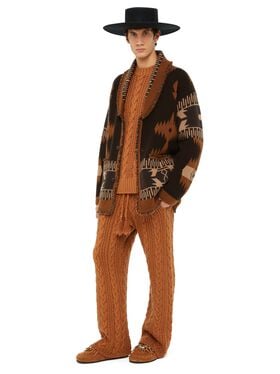 Alanui Icon Jacquard Cardigan Coffee-Dakar LMHB038E24KNI001