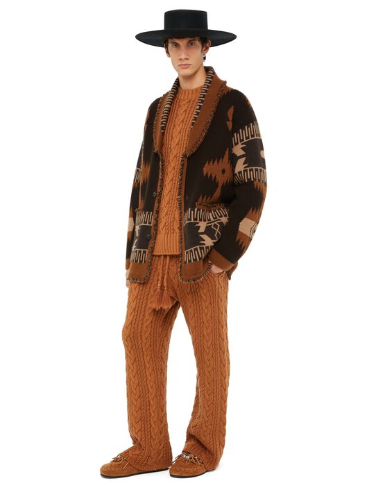 Alanui Icon Jacquard Cardigan Coffee-Dakar LMHB038E24KNI001