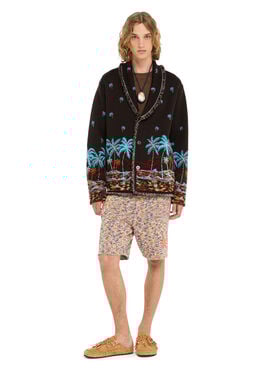 Alanui The Tale Of Hawaiian Cardigan Coffee-Linseed LMHB039R26KNI005