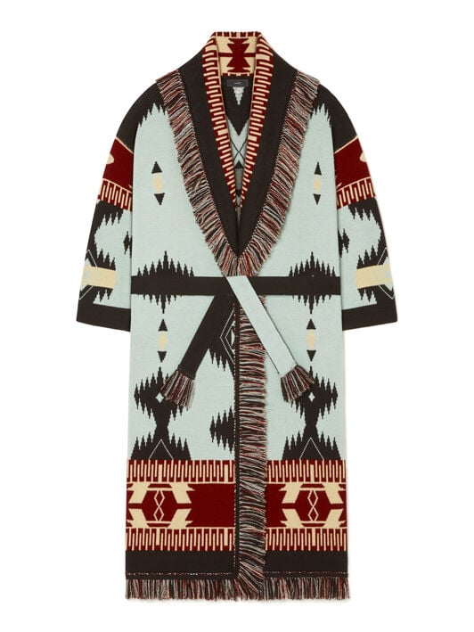 Alanui Icon Jacquard Coat Wave-Sandal Wood LWHQ003R26KNI001