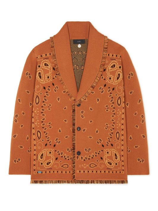 Alanui Bandana Jacquard Cardigan Tamarind-Multicolor LMHB039E24KNI001