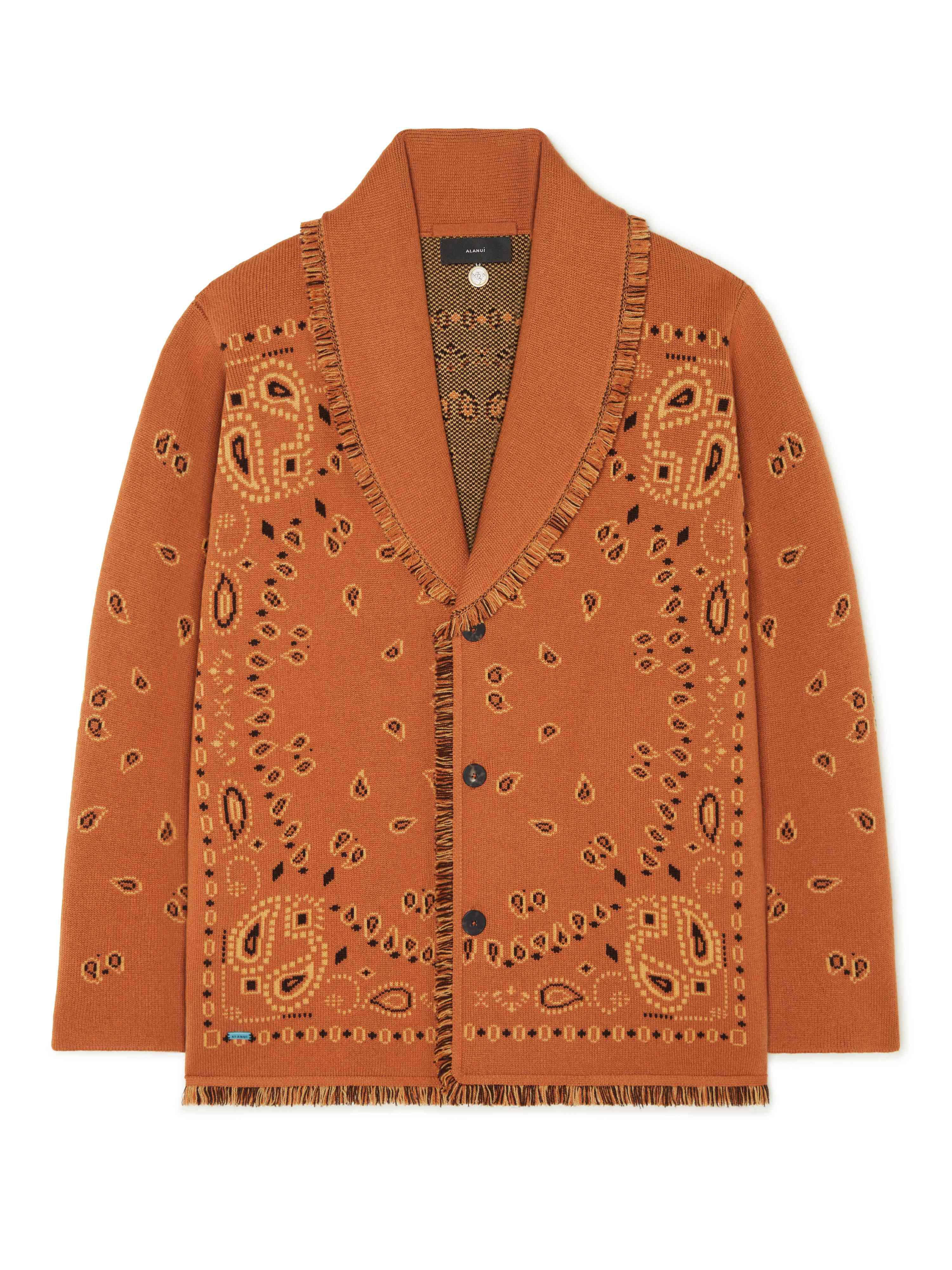 Alanui Bandana Jacquard Cardigan Tamarind-Multicolor LMHB039E24KNI001