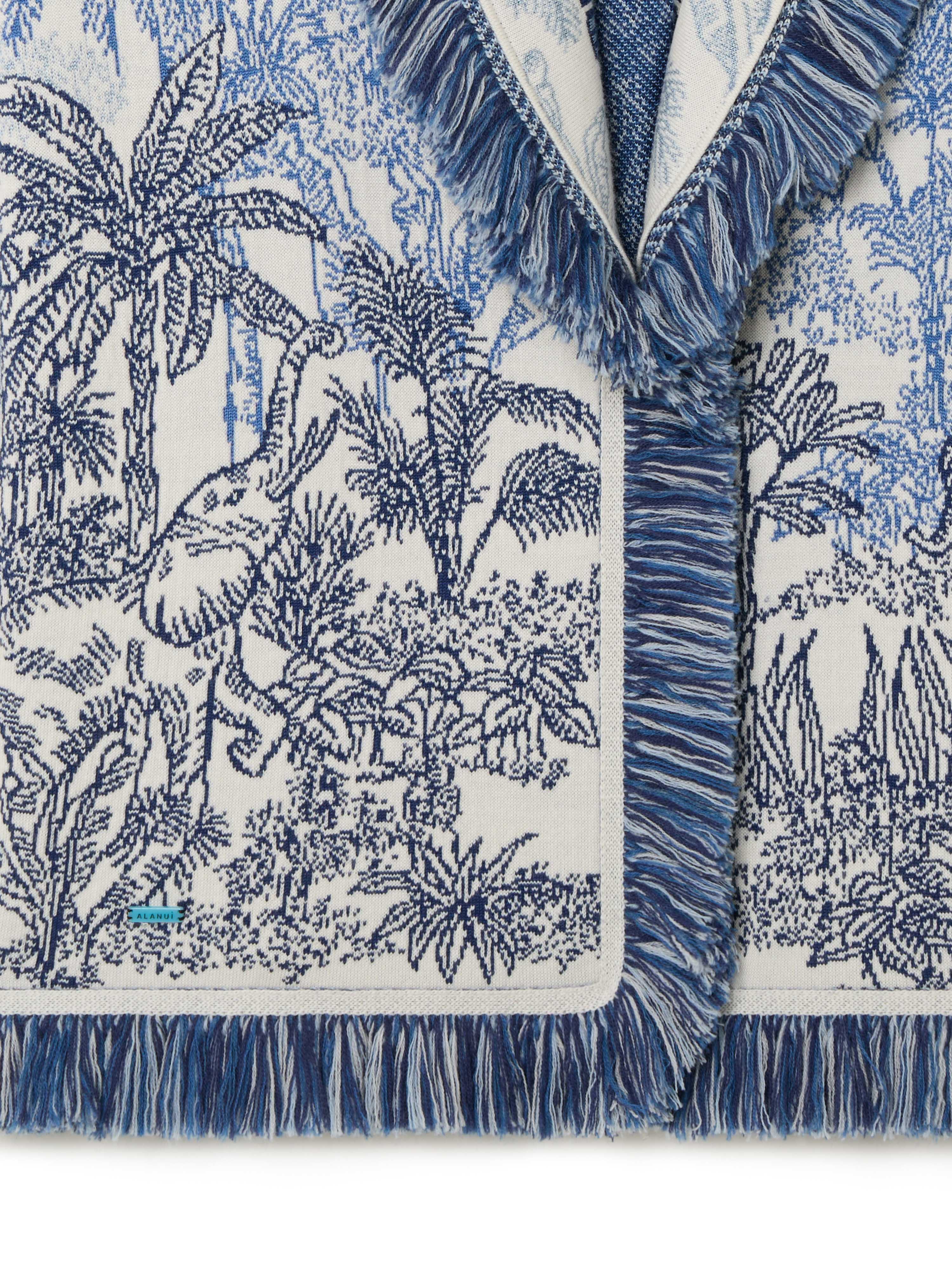 Alanui Jungle Toile De Jouy Cardigan Chalk-Deep Blue LWHB064R25KNI009