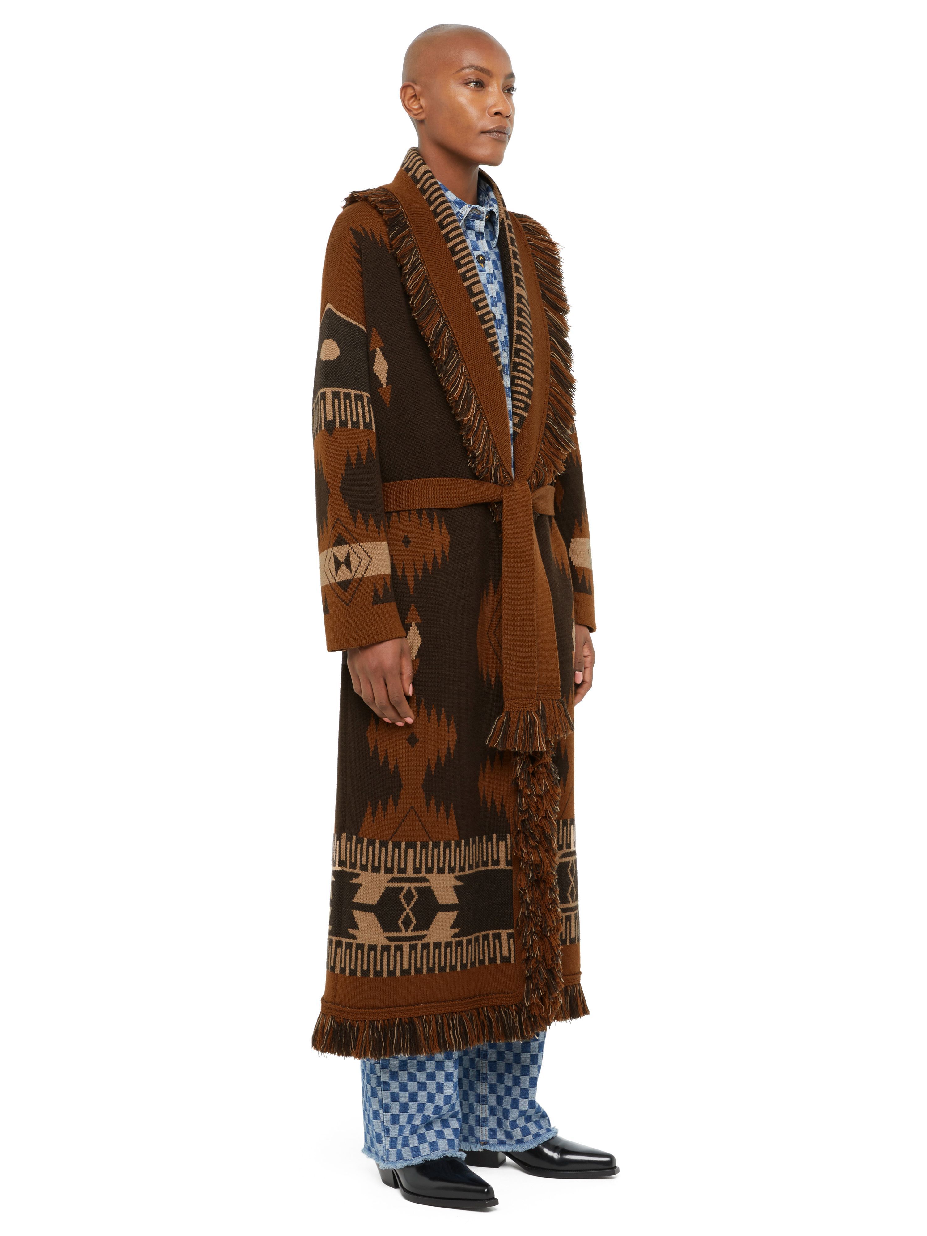 Alanui Icon Jacquard Coat Coffee-Dakar LWHQ003E24KNI002