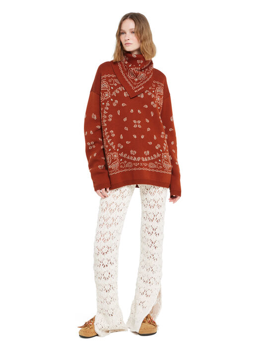 Alanui Bandana Jacquard Sweater Harissa-New Sage LWHE075R26KNI001