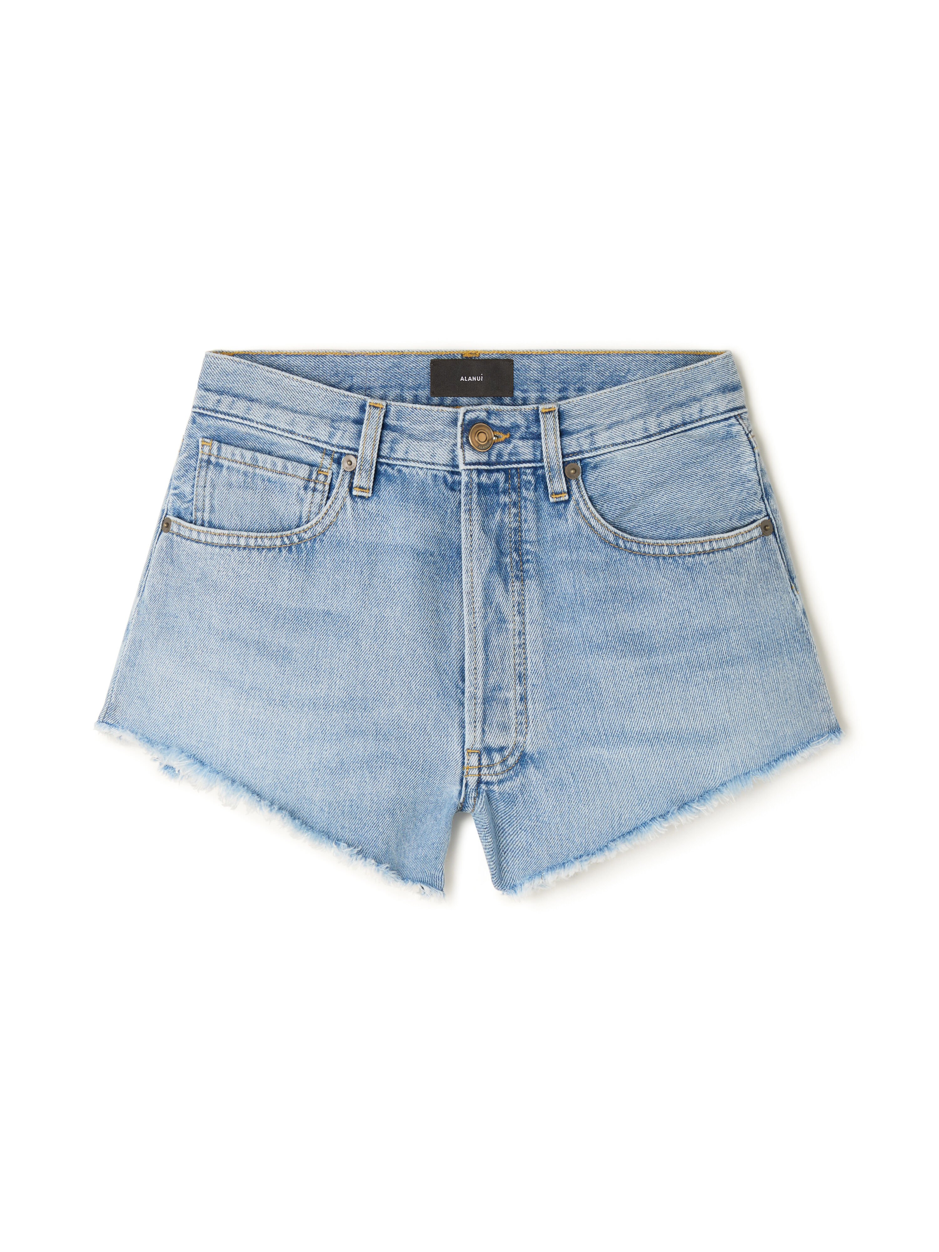 Alanui Island’S Diary Denim Shorts Light Wash Denim LWYC009R26DEN003 Alanui Island’S Diary Denim Shorts Light Wash Denim LWYC009R26DEN003
