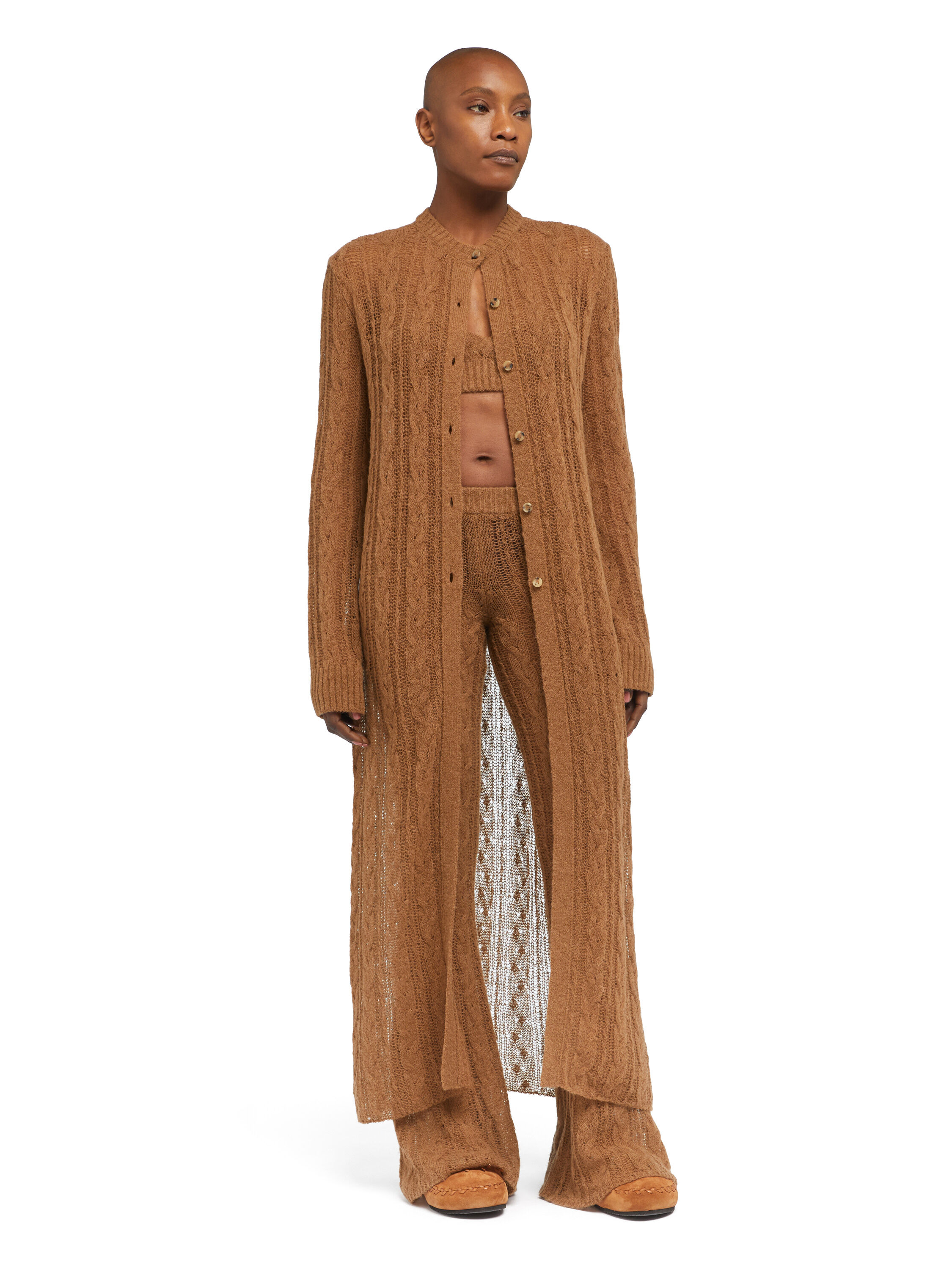 Alanui Desert Drift Cardigan Camel LWHB085E25KNI001
