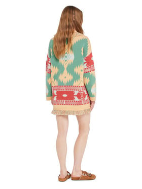 Alanui Icon Jacquard Cardigan Parrot-Peach