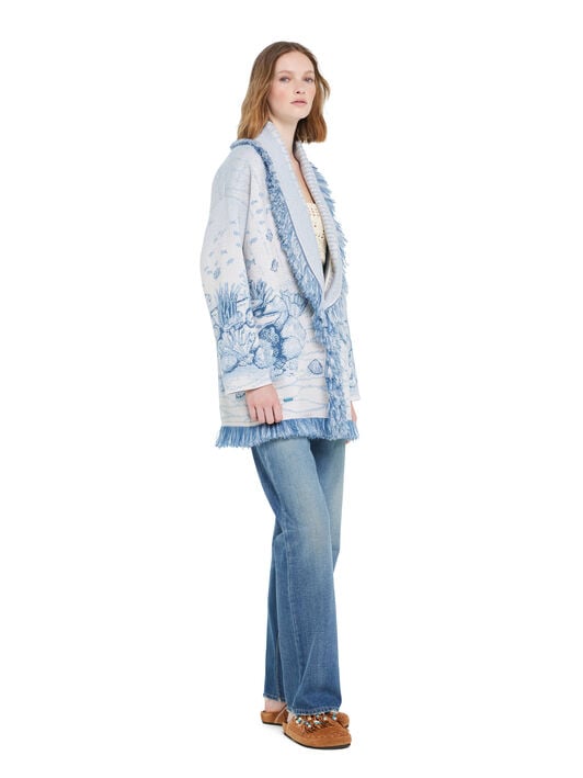 Alanui Deep In The Ocean Cardigan Chalk-Light Blue LWHB064R26KNI018 Alanui Deep In The Ocean Cardigan Chalk-Light Blue LWHB064R26KNI018