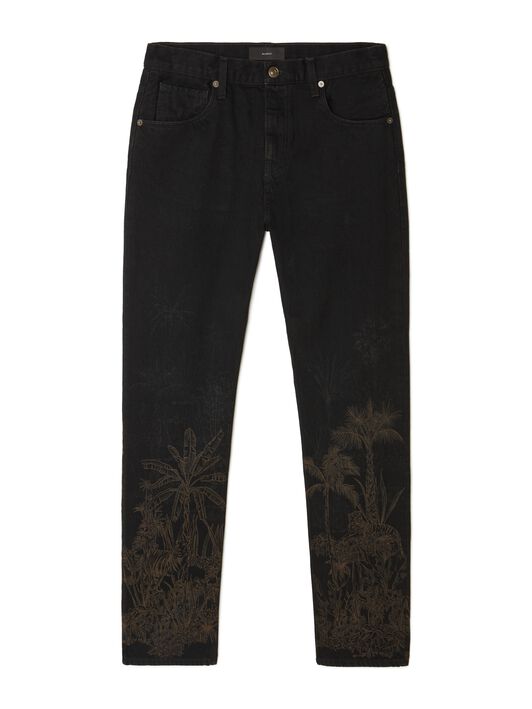 Alanui Jungle Toile De Jouy Denim Pants Black-Almond LWYA019R25DEN002