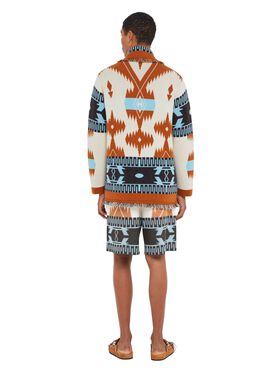 Alanui Icon Jacquard Cardigan Chalk-Pecan