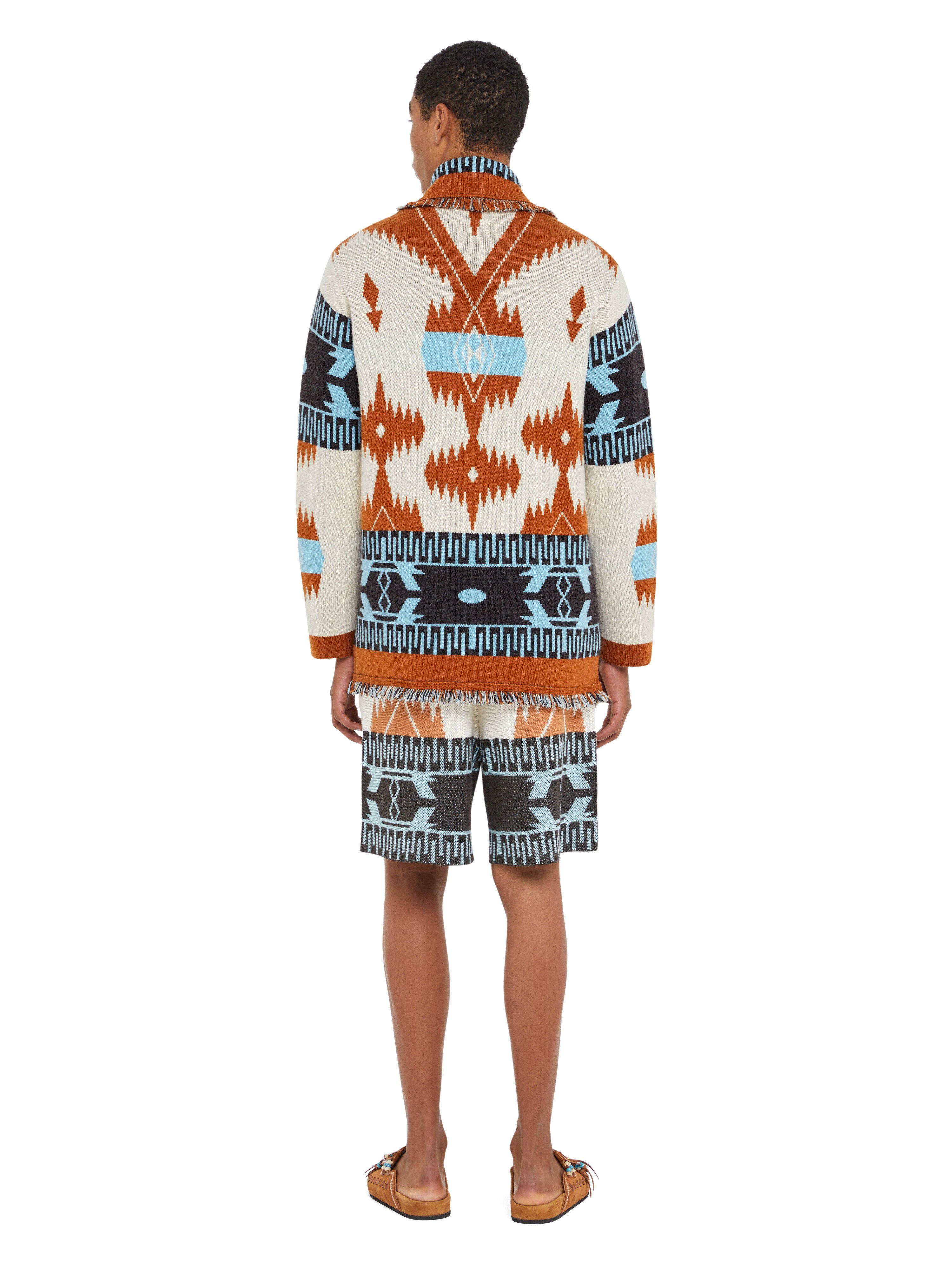 Alanui Icon Jacquard Cardigan Chalk-Pecan LMHB038R25KNI001