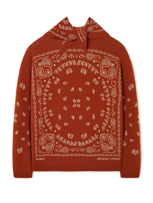 Alanui Bandana Jacquard Sweater Harissa-New Sage LWHE075R26KNI001