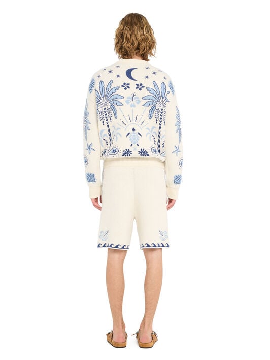 Alanui Echoes Of The Island Bermuda Chalk-Light Blue LMHM004R26KNI001 Alanui Echoes Of The Island Bermuda Chalk-Light Blue LMHM004R26KNI001