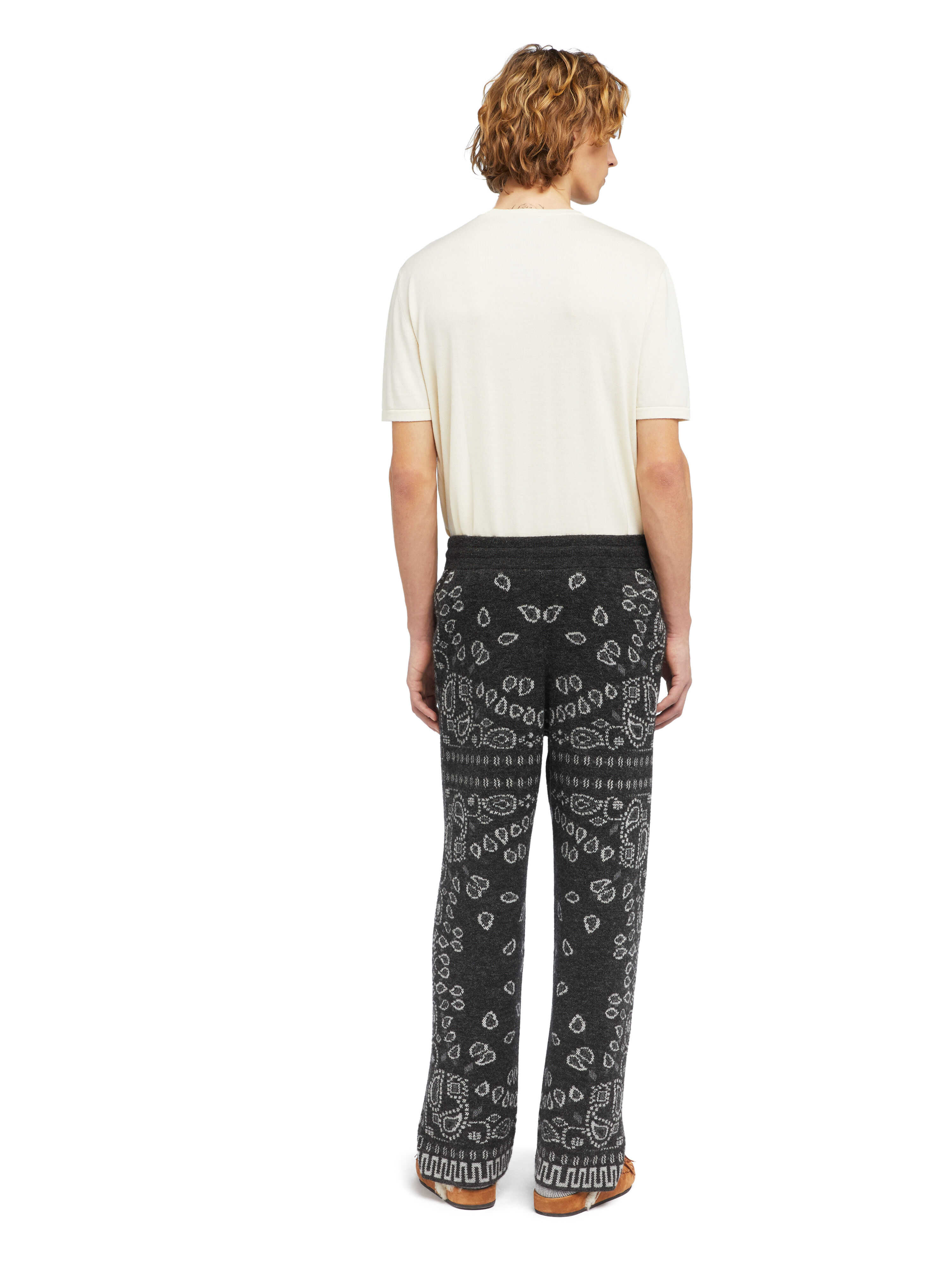 Alanui Bandana Jacquard Pants Charcoal-Multicolor LMHG016E25KNI001