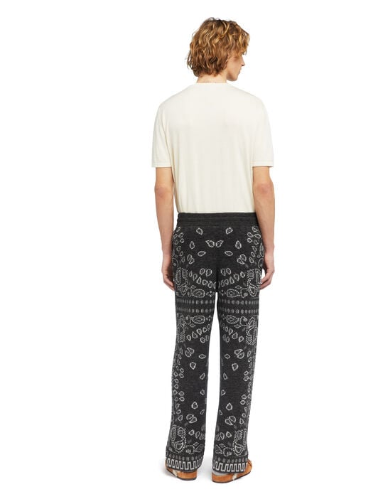 Alanui Bandana Jacquard Pants Charcoal-Multicolor LMHG016E25KNI001 Alanui Bandana Jacquard Pants Charcoal-Multicolor LMHG016E25KNI001
