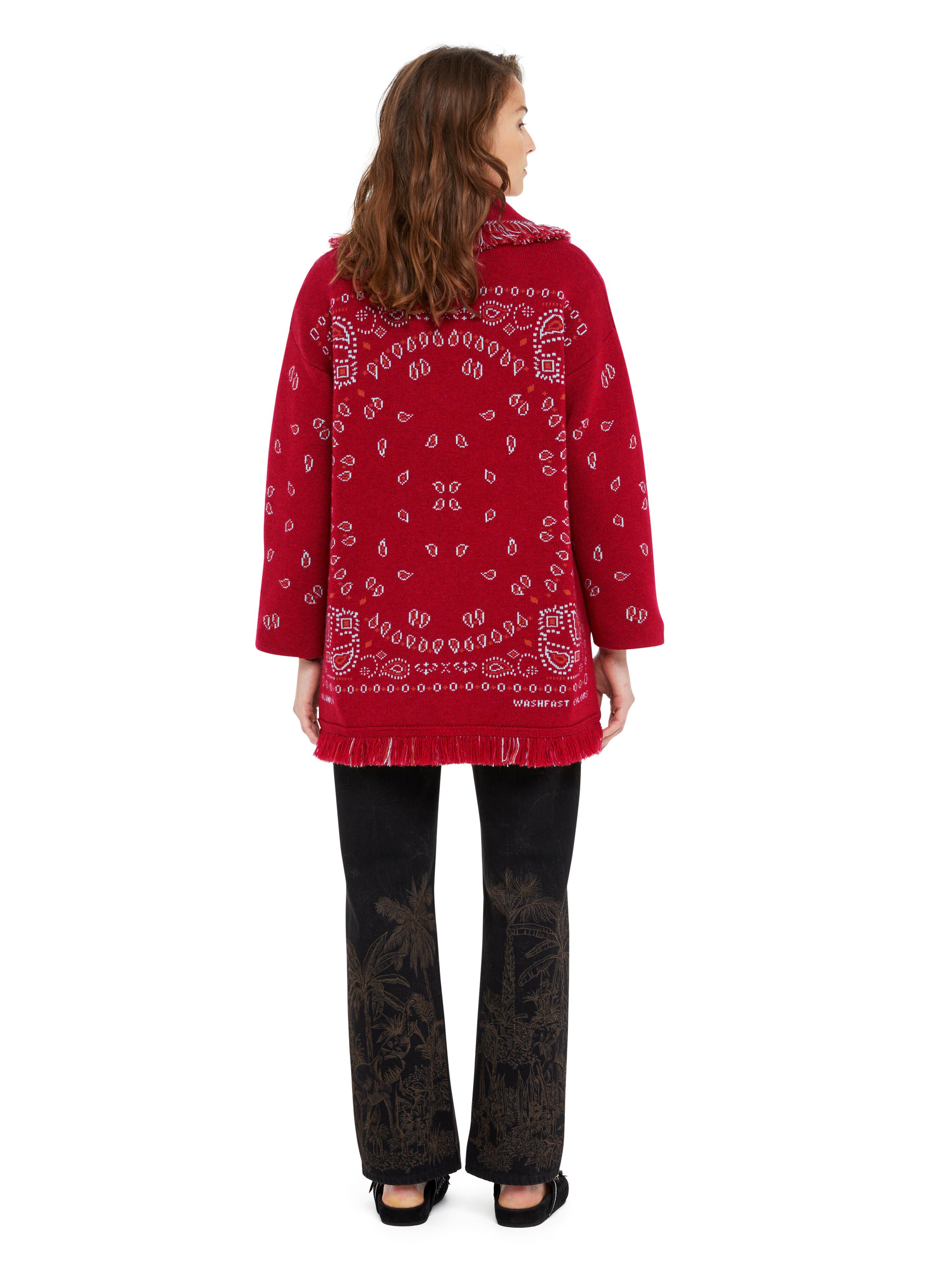 Alanui Bandana Jacquard Cardigan Ruby Red-Cognac LWHB064R25KNI001