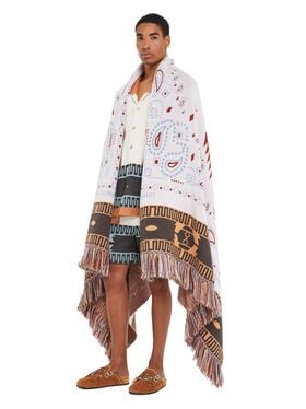 Alanui Bandana Jacquard Blanket Chalk-Marsala