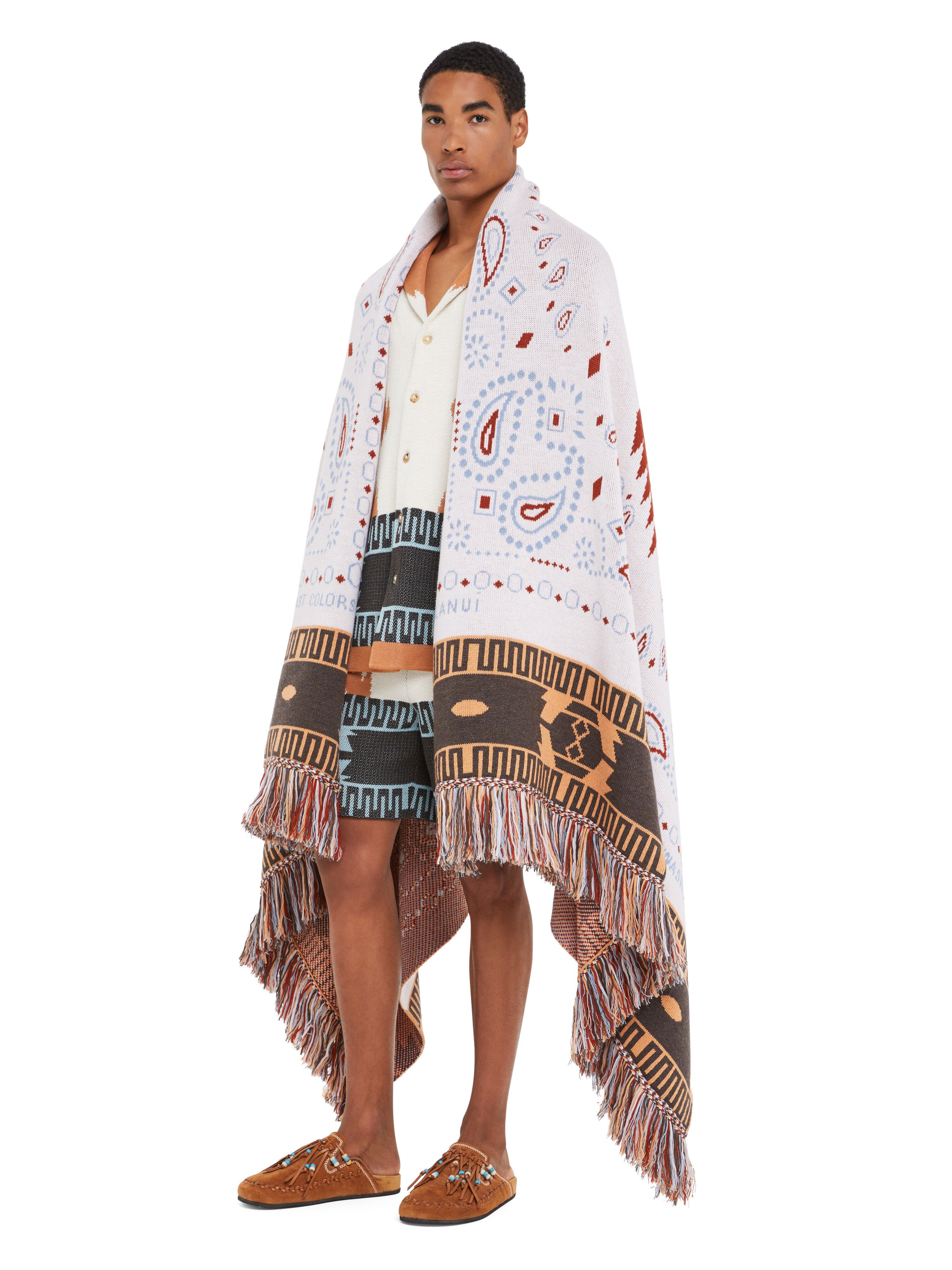 Alanui Bandana Jacquard Blanket Chalk-Marsala LWRO002R25KNI002